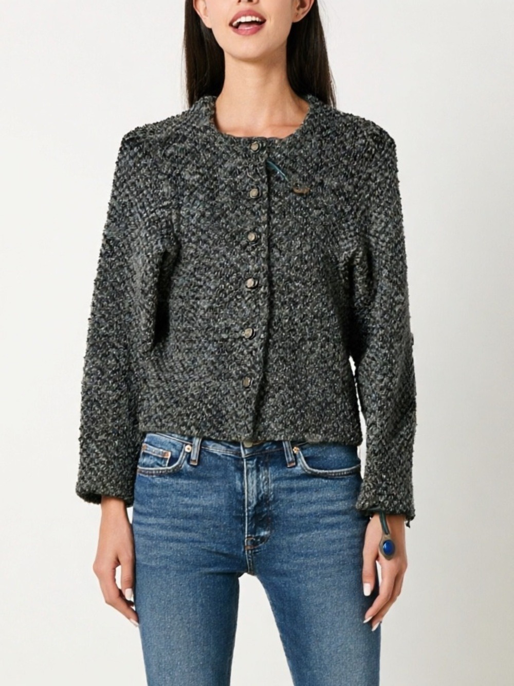 Alfred Dunner mohair blend old money luxury buttoned cardigan Size 10 petite